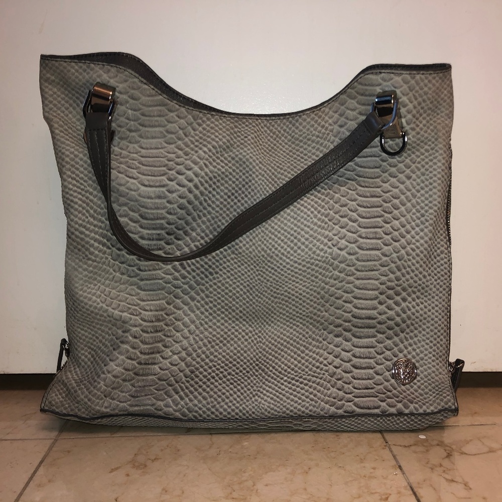 Grey Vince Camuto Leather Crossbody Tote Bag